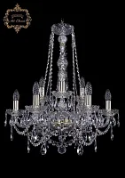 Люстра подвесная хрустальная 11.25.6+3.200.h-66.Gd.Sp Bohemia Art Classic прозрачная на 9 ламп, основание золотое в стиле классический Люстра подвесная хрустальная 11.25.6+3.200.h-66.Gd.Sp Bohemia Art Classic прозрачная на 9 ламп, основание золотое в стиле классический